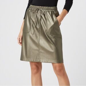 ESQUALO Gold Metallic Skirt